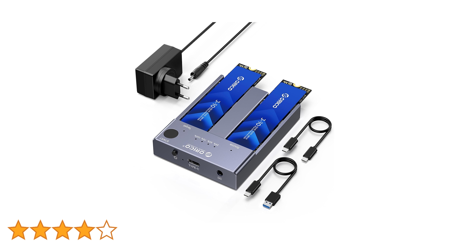 ORICO NVMe SSD Clone Docking Station, 10Gbps M.2 Aluminum